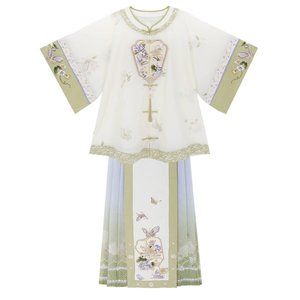 Women Spring Summer Hanfu Style Fashion Ancient Princess Top + Skirt
